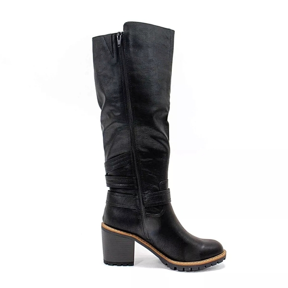 Sun + Stone Women's Viviaan Zip up Buckle Black Knee-High Boots Size 6.5 M - Picture 5 of 8